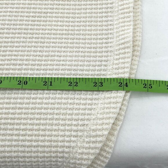 Madewell Mockneck Waffle Knit Top Womens S Ivory Long Sleeve Pullover Thermal - Picture 9 of 13
